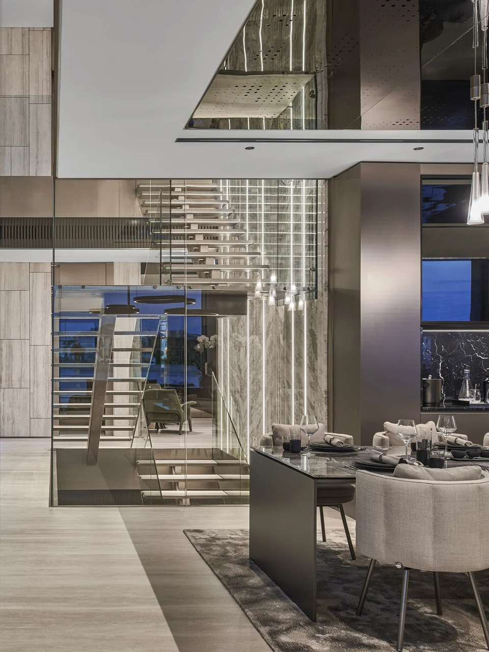 Kural Vista dining room and staircase